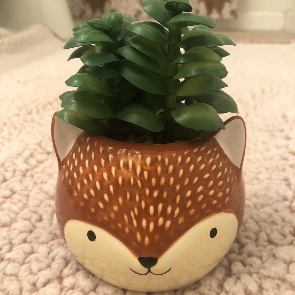 Cute Fox Fake Plant